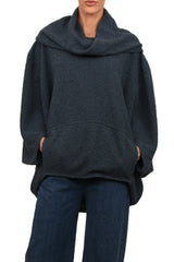 Two-Piece Textured Top & Neck Warmer - TN999 Blue