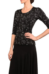 Top "Faces" Black -TN847