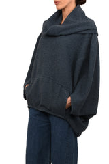 Two-Piece Textured Top & Neck Warmer - TN999 Blue