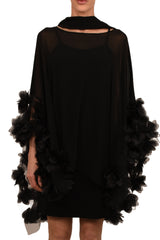 Top and Shawl - TNE883 BLACK